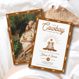 Invitación Foto de Western Little Cowboy Rodeo Baby Shower