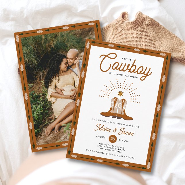 Invitación Foto de Western Little Cowboy Rodeo Baby Shower (Subido por el creador)