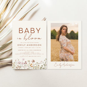 Invitación Foto de Wildflower Baby en Bloom Baby Shower