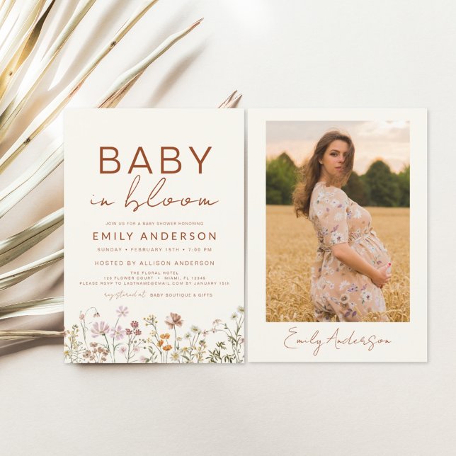 Invitación Foto de Wildflower Baby en Bloom Baby Shower (Subido por el creador)