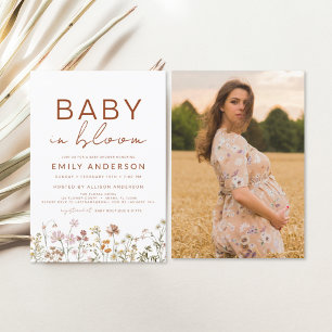 Invitación Foto de Wildflower Baby en Bloom Baby Shower