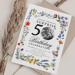 Invitación Foto de Wildflower Meadow SORPRESA 50 cumpleaños