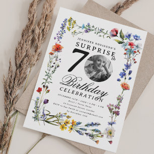 Invitación Foto de Wildflower Meadow SORPRESA 70 cumpleaños