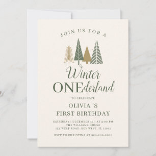 Invitación Foto de Winter Onederland Cumpleaños Primero