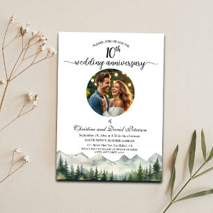 Invitación Foto del 10º aniversario de bodas de Mountains Pin