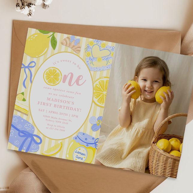 Invitación Foto del 1er Cumpleaños de Limonada de Citricos de (Subido por el creador)