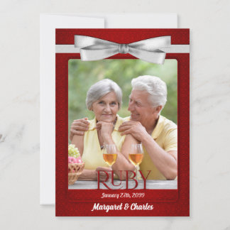 Invitación Foto del 40º Aniversario de Bodas de Rubí