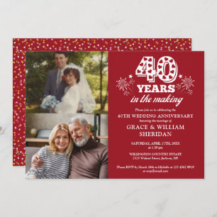 Invitación Foto del 40° aniversario Boda del 2