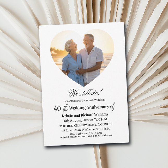Invitación Foto del 40 aniversario de bodas (Subido por el creador)