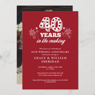 Invitación Foto del 40° aniversario del Boda