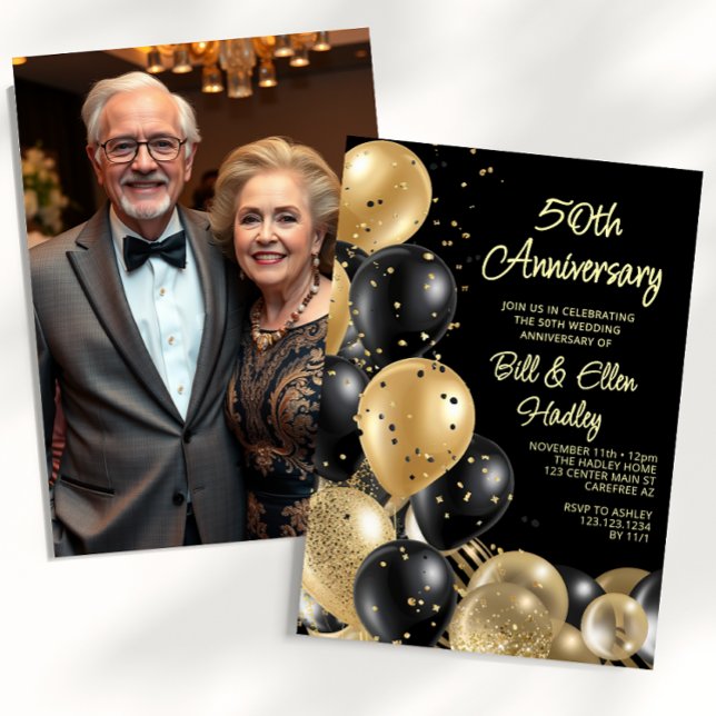 Invitación Foto del 50 aniversario de oro del Boda (Subido por el creador)