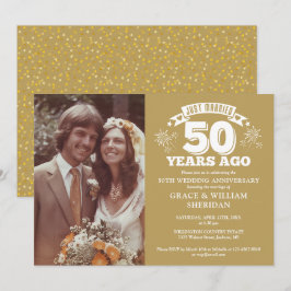 Invitación Foto del 50 aniversario del Boda del oro recién ca