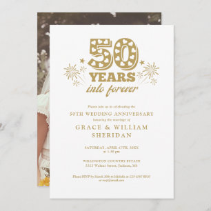 Invitación Foto del 50° aniversario del Boda en Forever