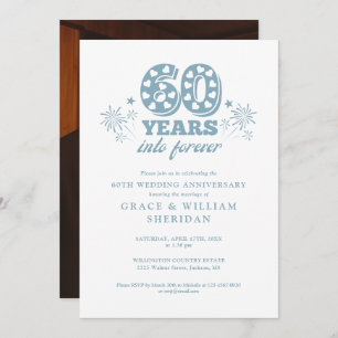 Invitación Foto del 60° Aniversario del Boda en Forever