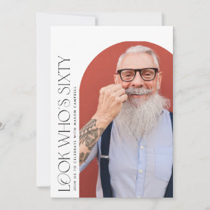 Invitación foto del 60 de marzo fiesta de cumpleaños moderna