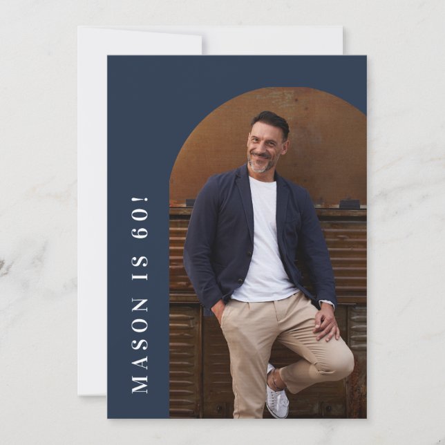 Invitación foto del 60 de marzo fiesta de cumpleaños moderna  (Anverso)