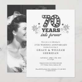 Invitación Foto del 70° Aniversario del Boda en Forever