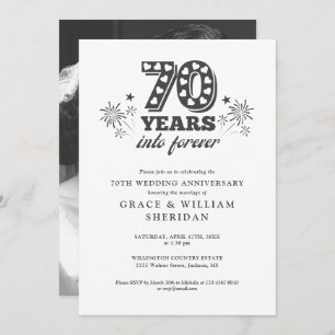 Invitación Foto del 70° Aniversario del Boda en Forever