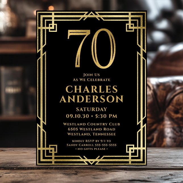 Invitación Foto del 70 cumpleaños de Black Gold (Subido por el creador)