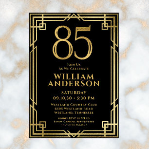 Invitación Foto del 85 cumpleaños de Black Gold