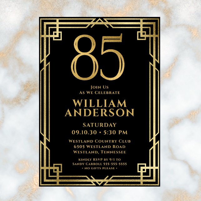 Invitación Foto del 85 cumpleaños de Black Gold (Subido por el creador)