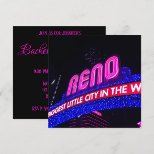 Invitación Foto del Arco de Reno en Rosa Neon para Despedida 