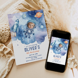 Invitación Foto del astronauta del espacio exterior cuenta re
