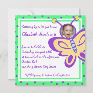 Invitación Foto del bebé mariposa