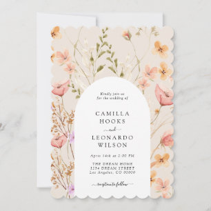 Invitación Foto del Boda de Flor Silvestre Rústico de Flor Si