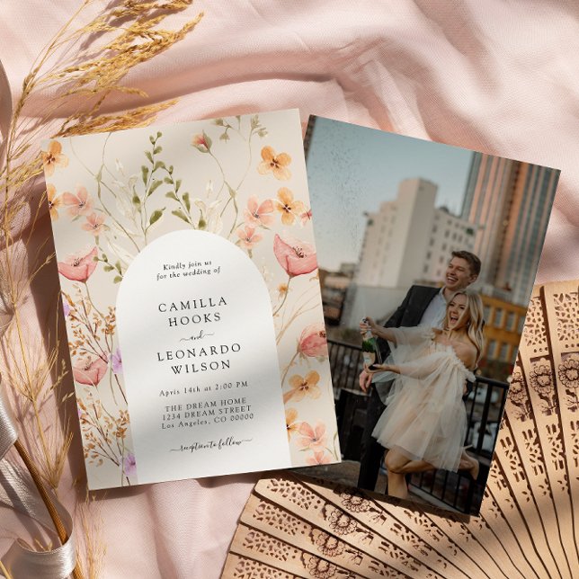 Invitación Foto del Boda de Flor Silvestre Rústico de Flor Si (Subido por el creador)