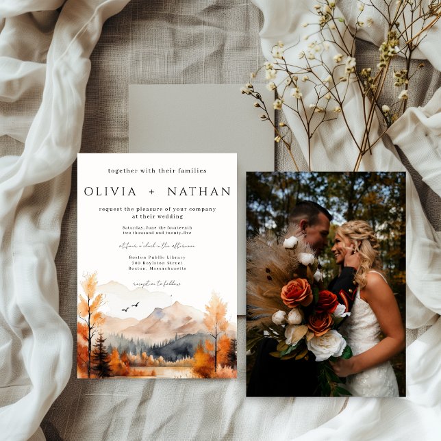 Invitación Foto del Boda de la montaña de otoño (Subido por el creador)