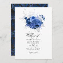 Foto del Boda floral real azul y plateado