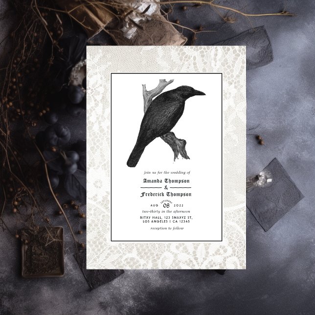 Invitación Foto del Boda gótico Skull and Lace (Subido por el creador)
