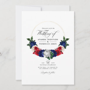 Invitación Foto del Boda Patriótico Americano de los Estados 