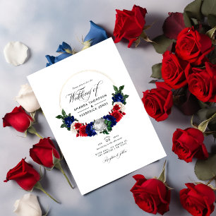 Invitación Foto del Boda Patriótico Americano de los Estados 