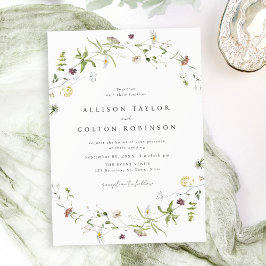 Invitación Foto del Boda Sage Green Wildflower Rustic Boho