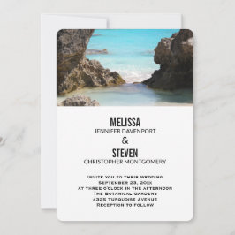 Invitación Foto del Boda tropical de la costa de Bermudas