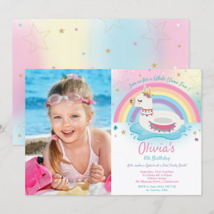Invitación Foto del Chica de cumpleaños del grupo Rainbow Lla