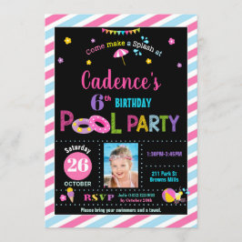 Invitación Foto del Chica del cumpleaños del grupo
