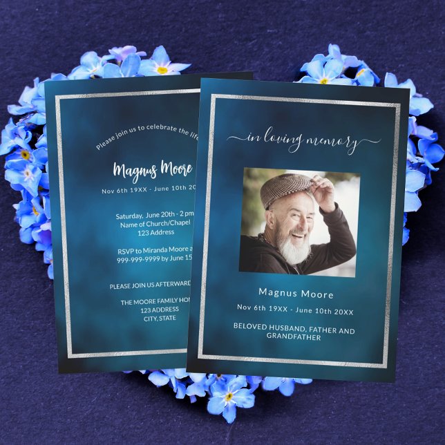 Invitación Foto del cielo azul del funeral de la vida (Subido por el creador)