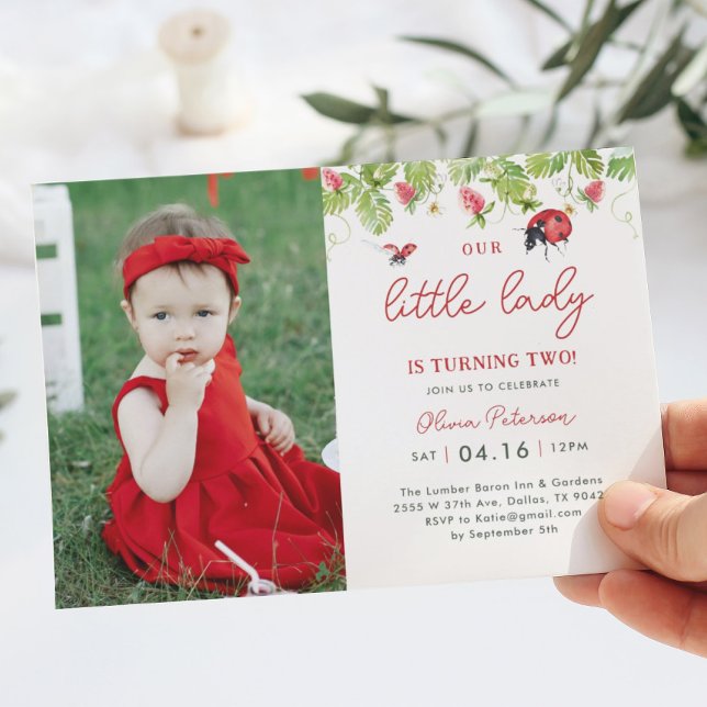 Invitación Foto del cumpleaños del pequeño Chica Ladybug (Subido por el creador)
