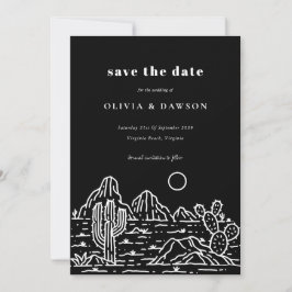 Invitación Foto del desierto de arte de la línea Cactus Save 