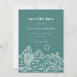 Invitación Foto del desierto de arte de la línea Cactus Save