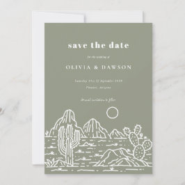 Invitación Foto del desierto de arte de la línea Cactus Save 
