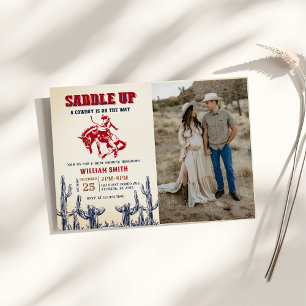 Invitación Foto del Fiesta Baby Shower Rodeo Western Cowboy