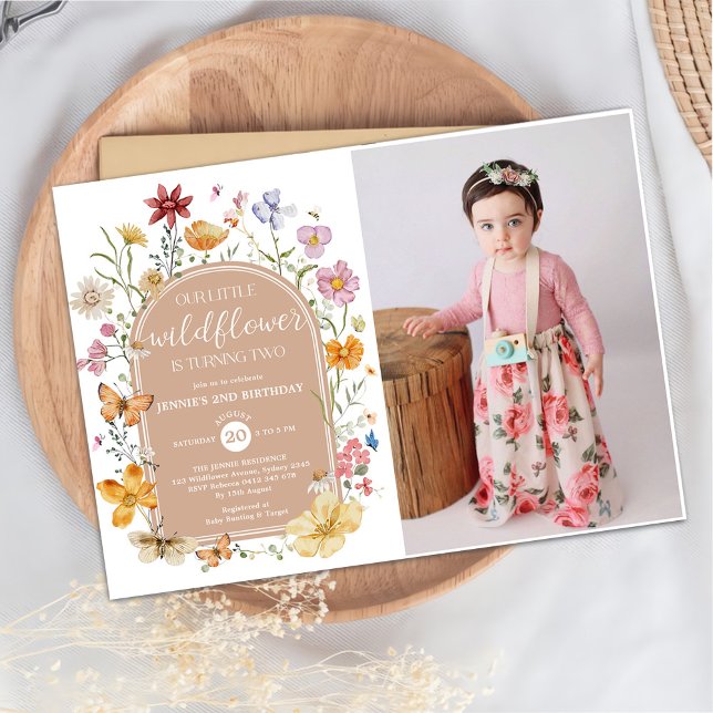 Invitación Foto del Fiesta de cumpleaños 2, chica Wildflower (Subido por el creador)