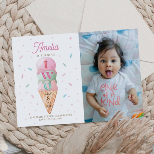 Invitación Foto del Fiesta de cumpleaños 2 helado crema de he (Subido por el creador)