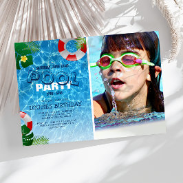 Invitación Foto del Fiesta de Guay Pool | Cumpleaños del baño