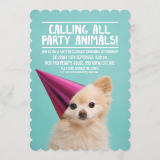 INVITACIÓN FOTO DEL FIESTA DE PUPPY DE MASCOTA DOG