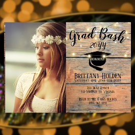 Invitación Foto del Fiesta Rustic Grad Bash